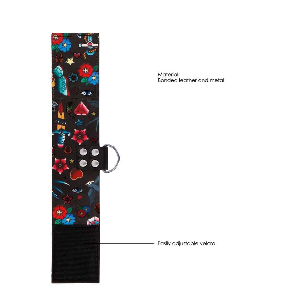 Handschellen bedruckt Schwarz 29,5 cm