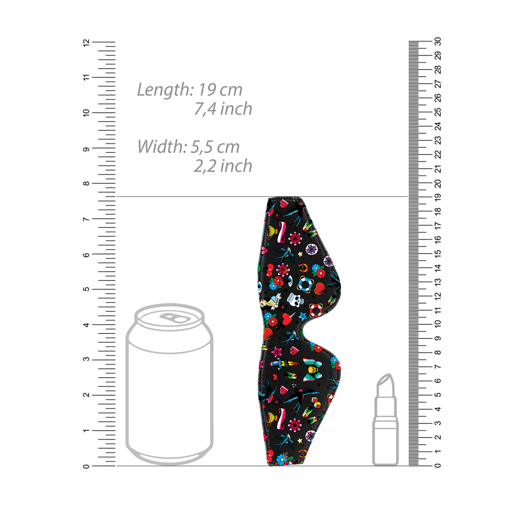 Augenmaske bedruckt Schwarz 19,5 cm