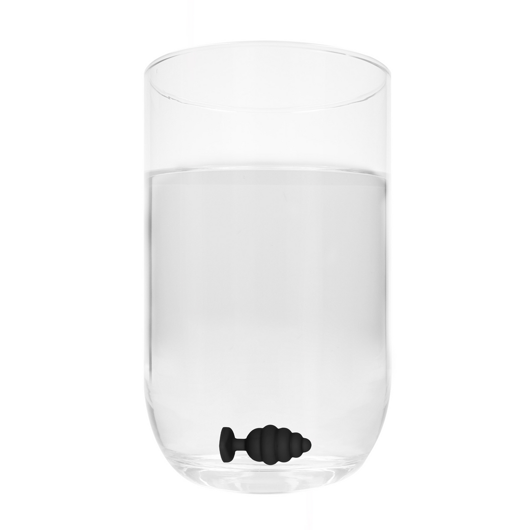 Analplug Diamant Herz gerippt groß Schwarz 7 x Ø 3,5 cm