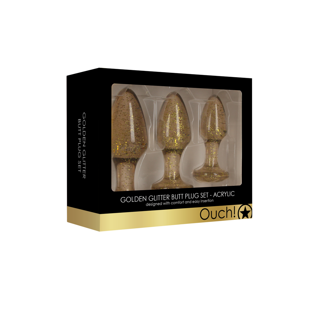 Analplug-Set Acryl Gold