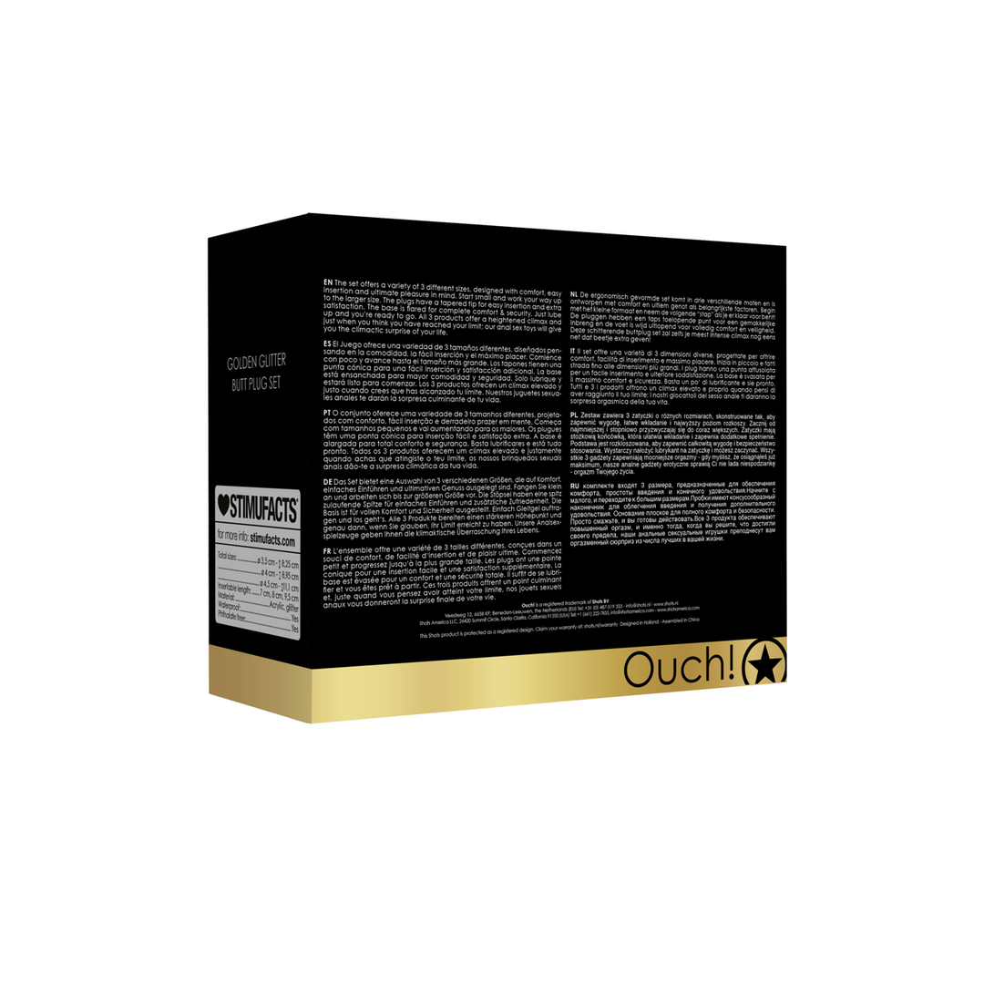 Analplug-Set Acryl Gold
