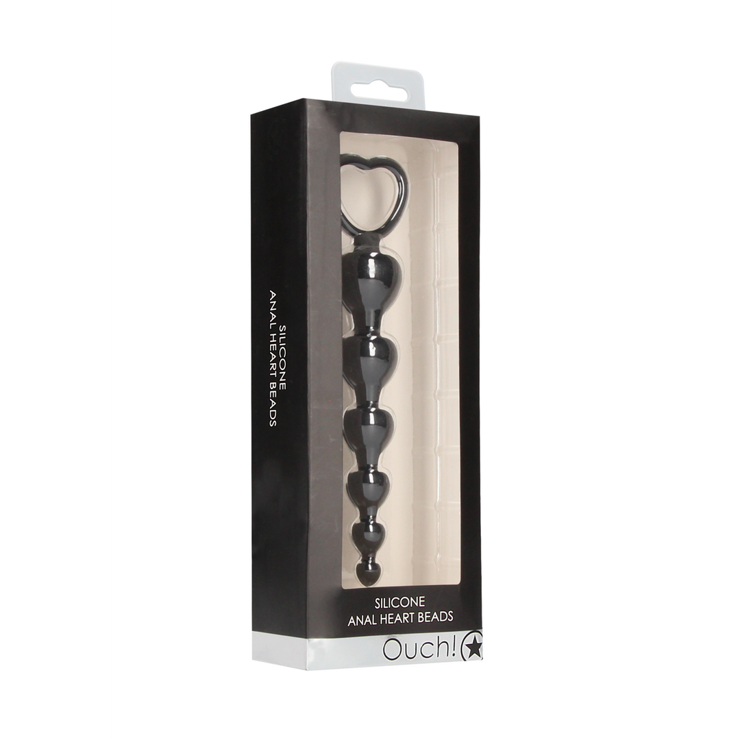 Analkette Herz Schwarz 14,3 x Ø 2,8 cm