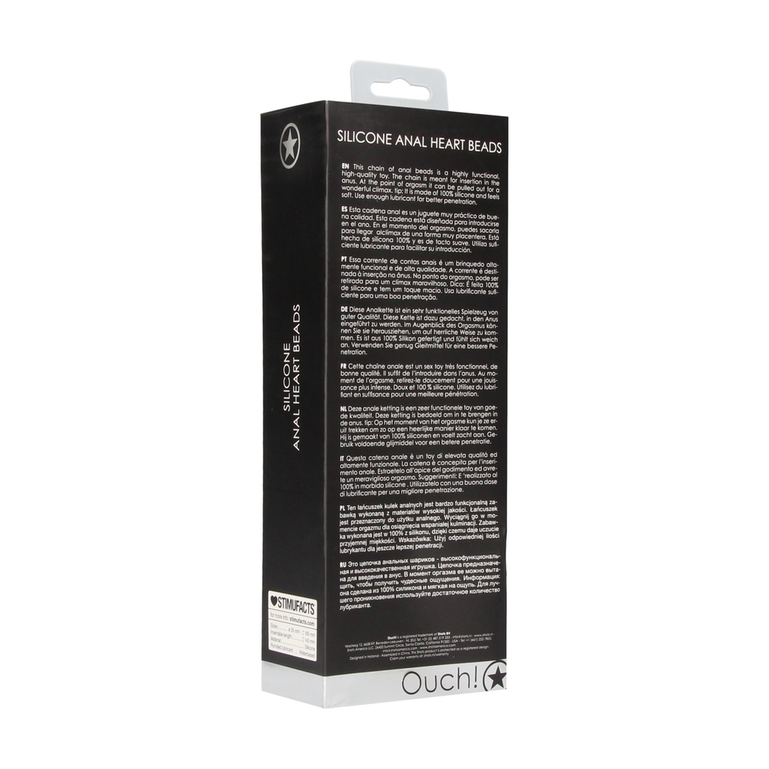 Analkette Herz Schwarz 14,3 x Ø 2,8 cm