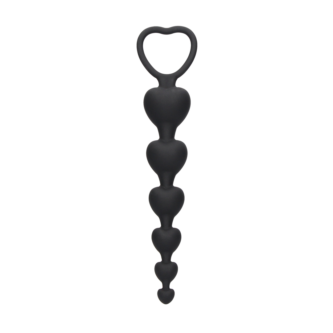 Analkette Herz Schwarz 14,3 x Ø 2,8 cm
