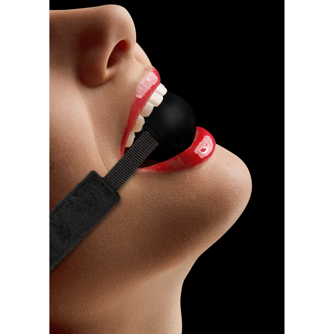 Ballknebel Silikon verstellbar Schwarz 62,5 cm