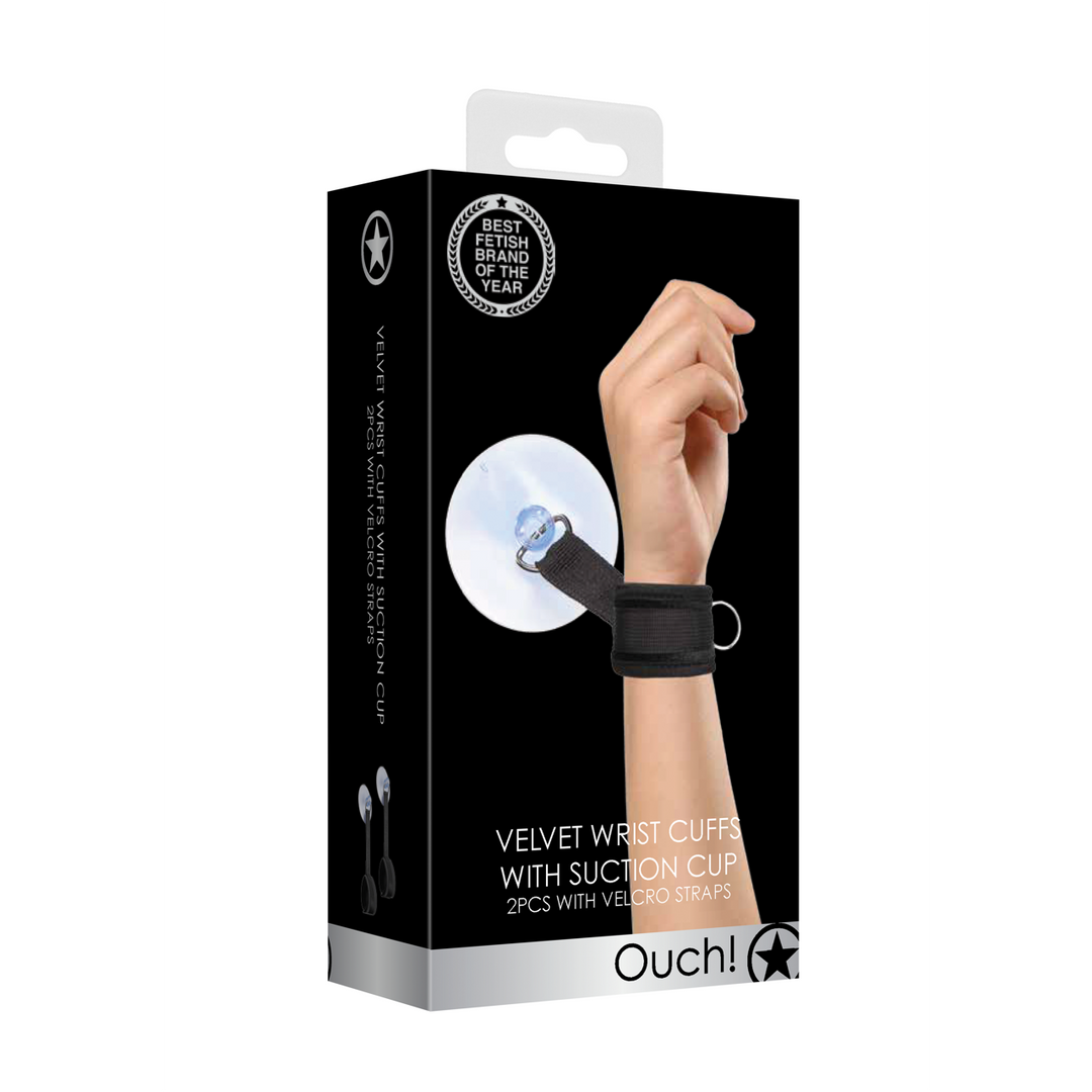 Handschellen verstellbar mit Saugnapf Schwarz 27,5 cm