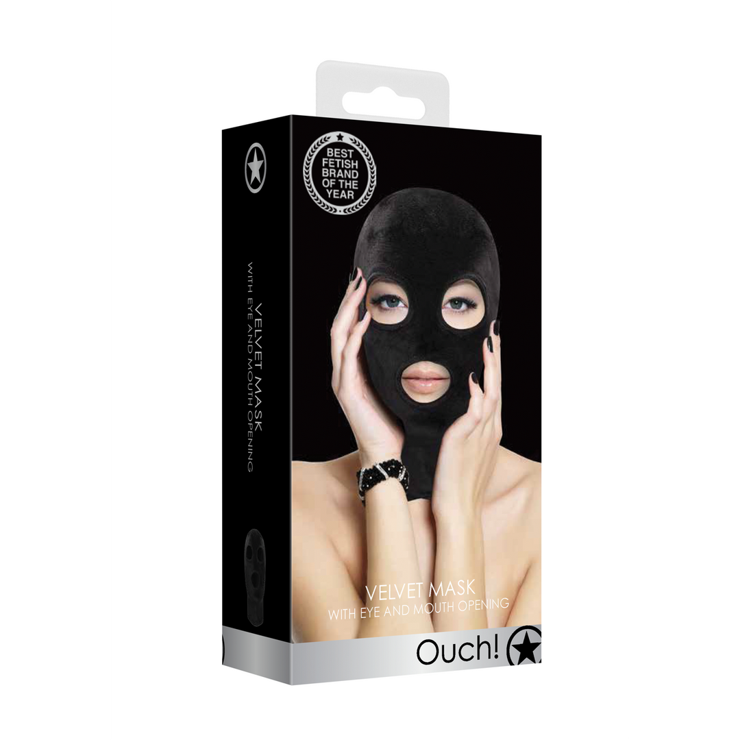 Maske mit Augen- und Mundöffnung Schwarz 20 cm