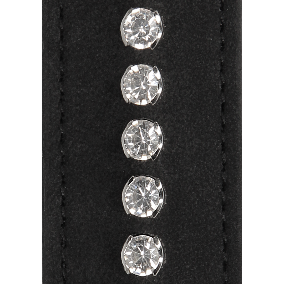 Ballknebel atmungsaktiv diamantbesetzt Schwarz 65 cm