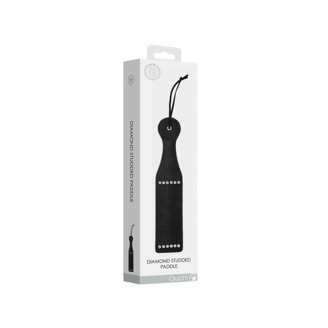 Paddle diamantbesetzt Schwarz 6 cm
