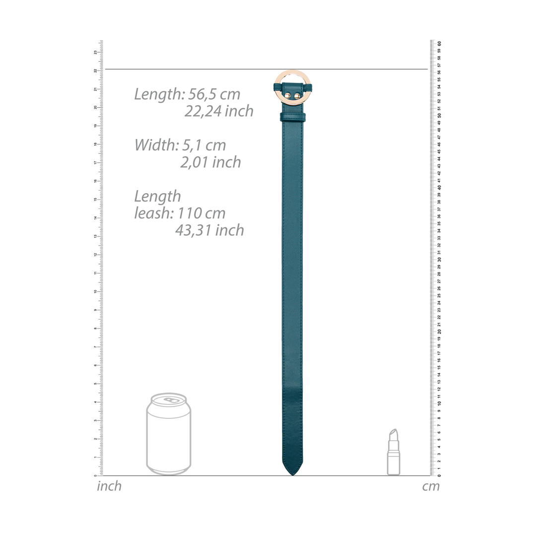 Halsband Luxus mit Leine Grün 110 cm