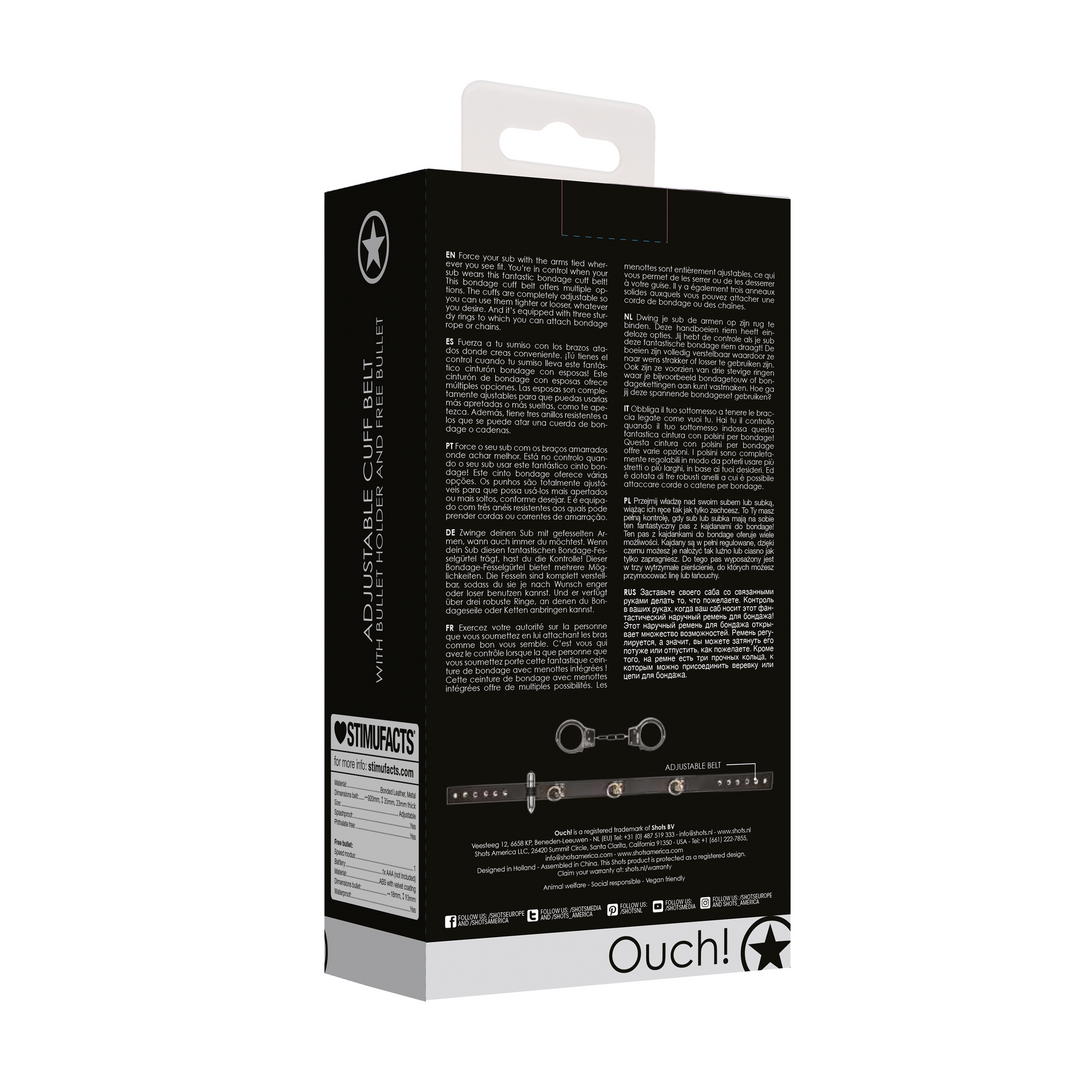 Manschetten-Gürtel verstellbar Schwarz 103 cm