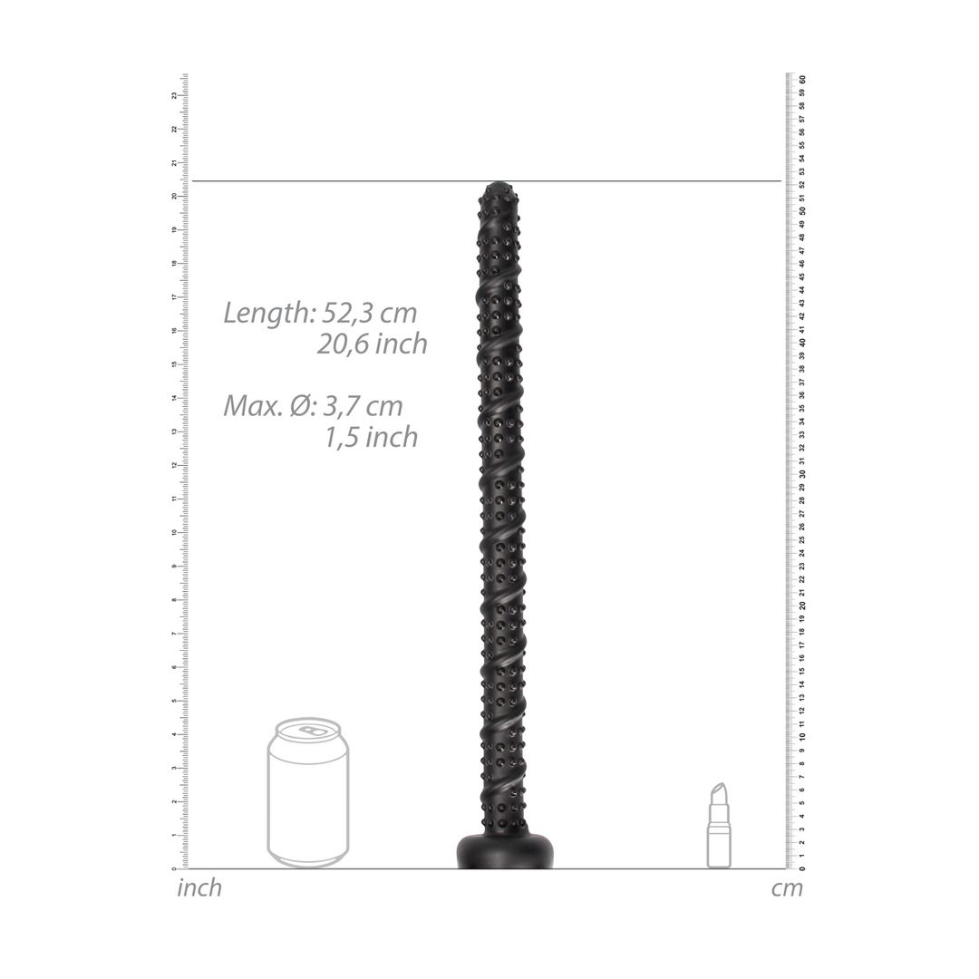 Dildo Ass Snake texturiert Schwarz 51 x Ø 5 cm