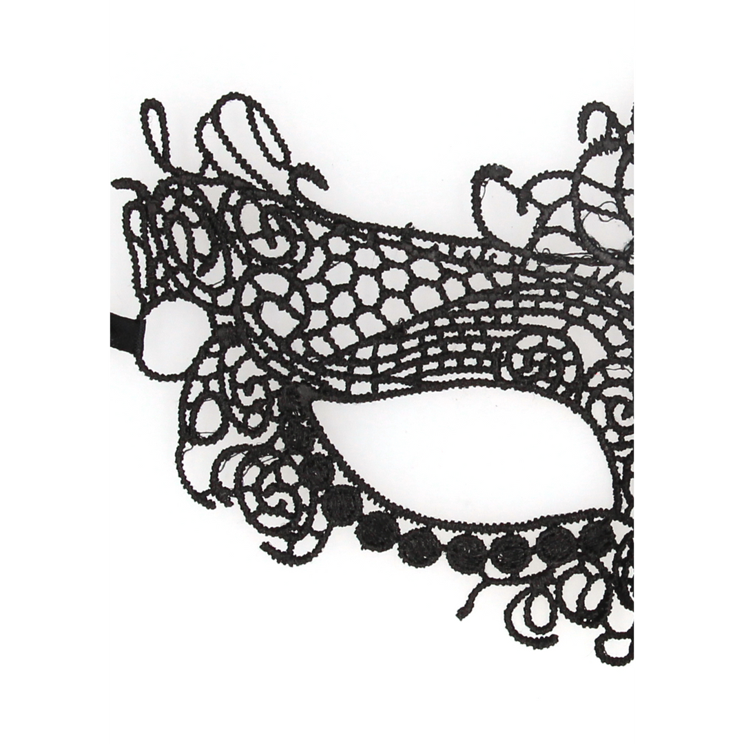 Spitzenmaske Königin Schwarz 23 cm