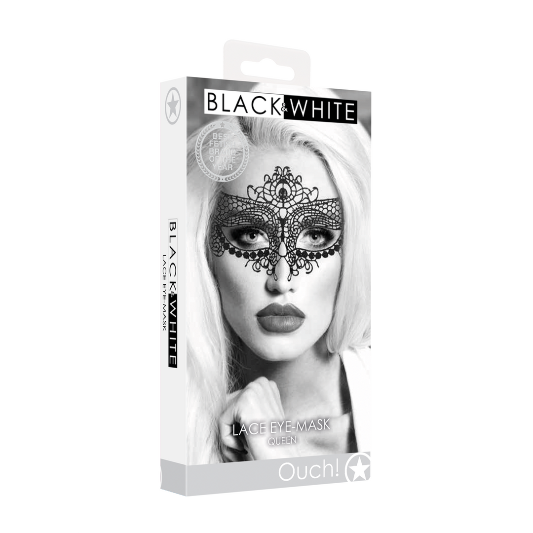 Spitzenmaske Königin Schwarz 23 cm