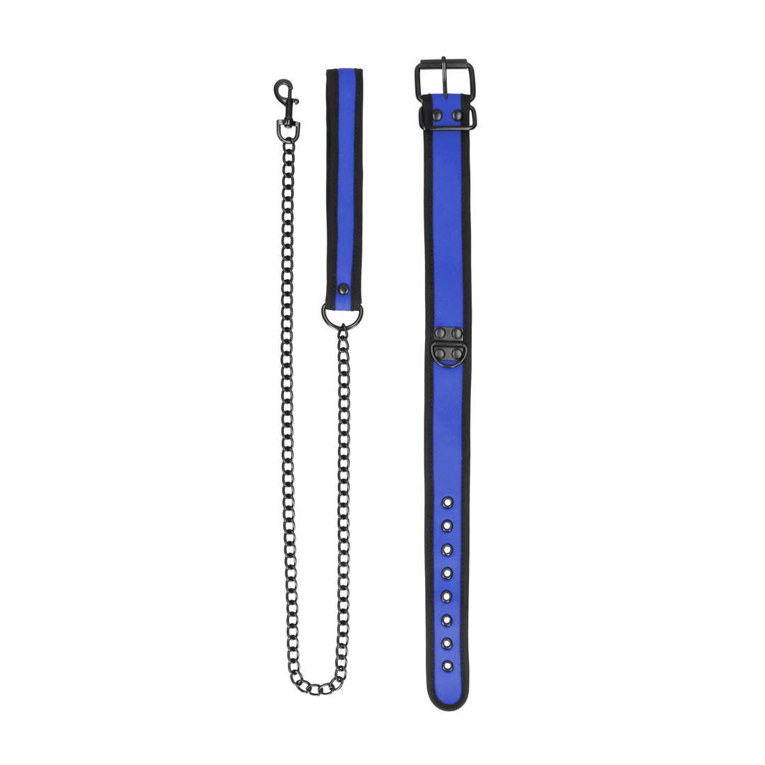 Halsband Neopren mit Leine Schwarz