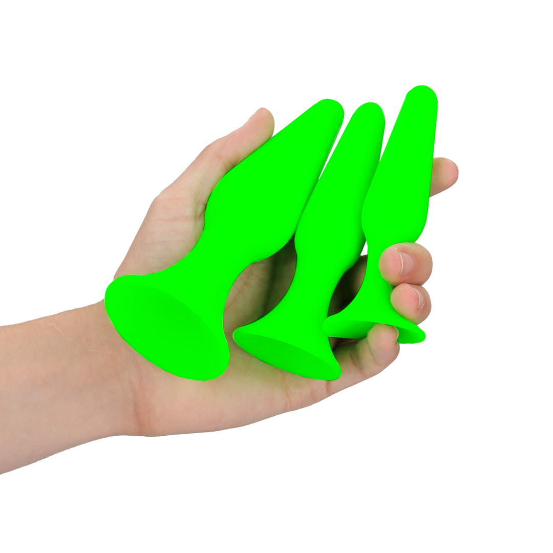 Analplug-Set nachtleuchtend Grün