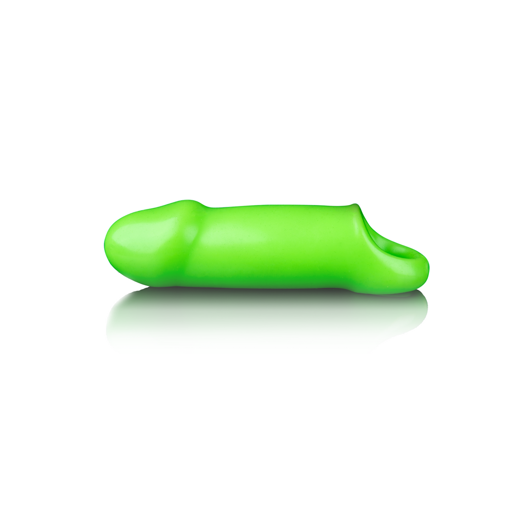 Penishülle dick glatt dehnbar nachtleuchtend Grün 11 x Ø 4 cm