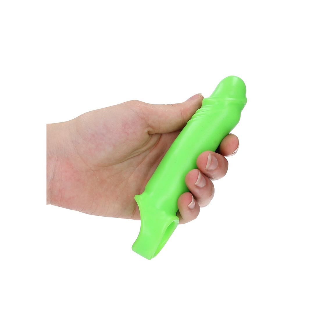 Penishülle glatt dehnbar nachtleuchtend Grün 10 x Ø 2,8 cm