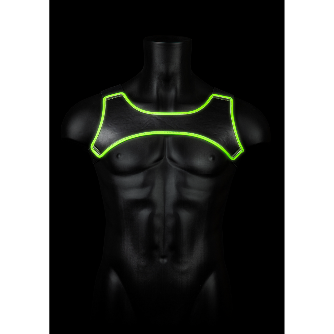 Harness Neopren nachtleuchtend Grün S/M