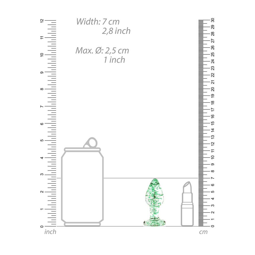 Analplug Glas nachtleuchtend klein Durchsichtig 6 x Ø 2,5 cm
