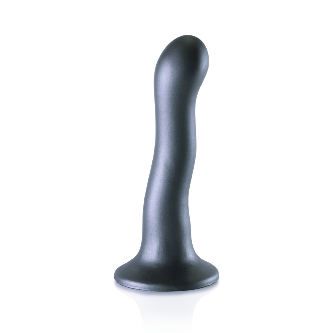 Dildo G-Punkt Silikon ultra soft geschwungen Gun Metal