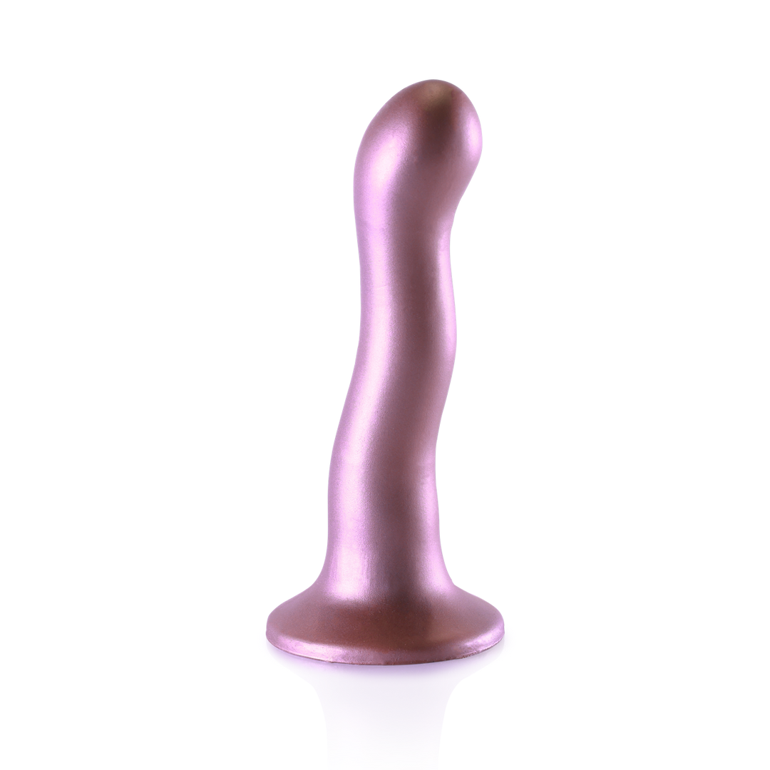 Dildo G-Punkt Silikon ultra soft geschwungen Gun Metal