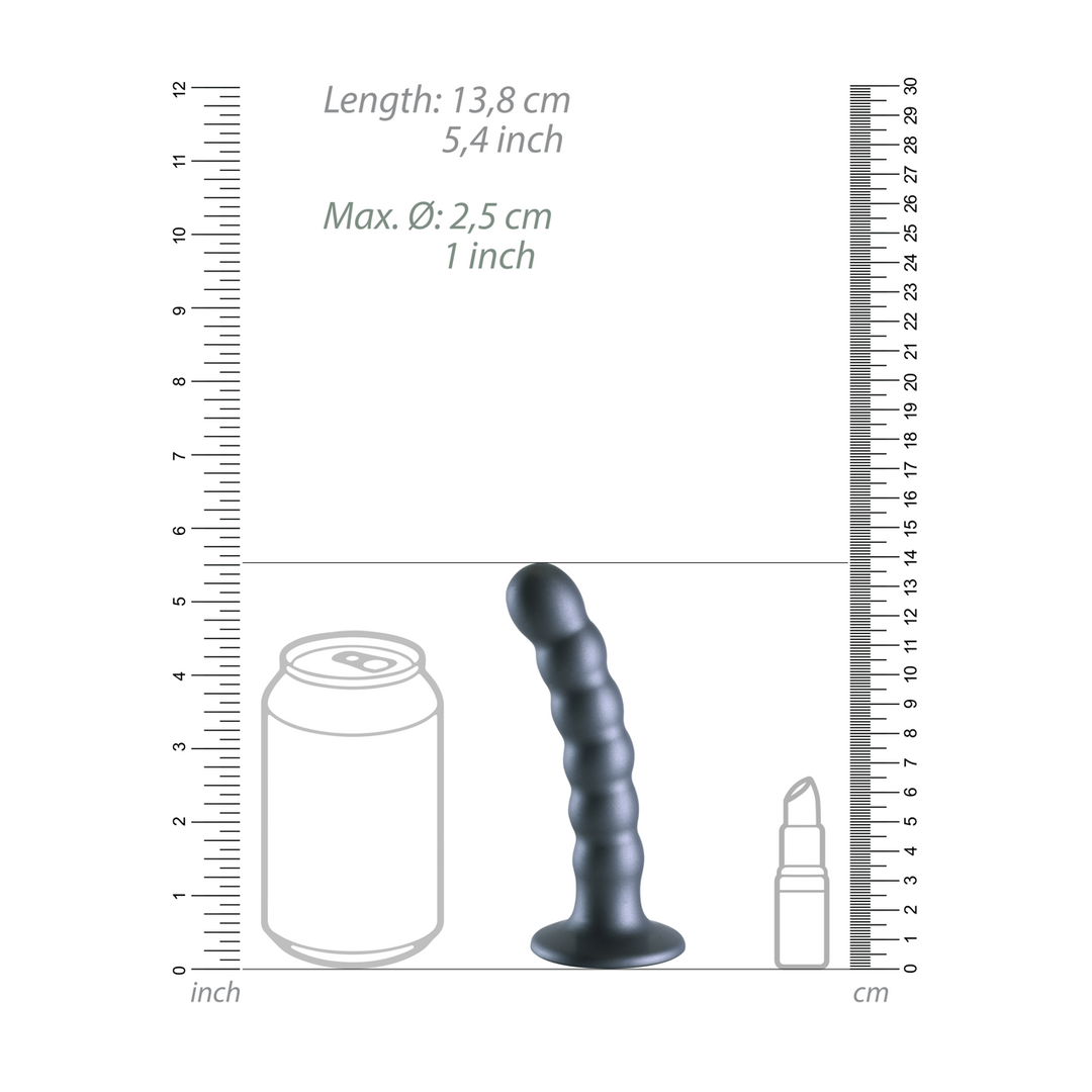 Dildo G-Punkt Silikon mit Perlen Gun Metal