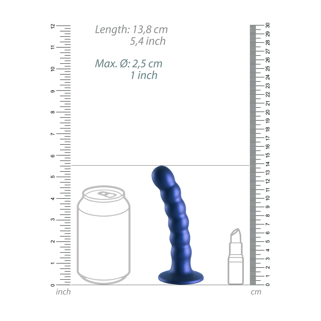 Dildo G-Punkt Silikon mit Perlen Gun Metal