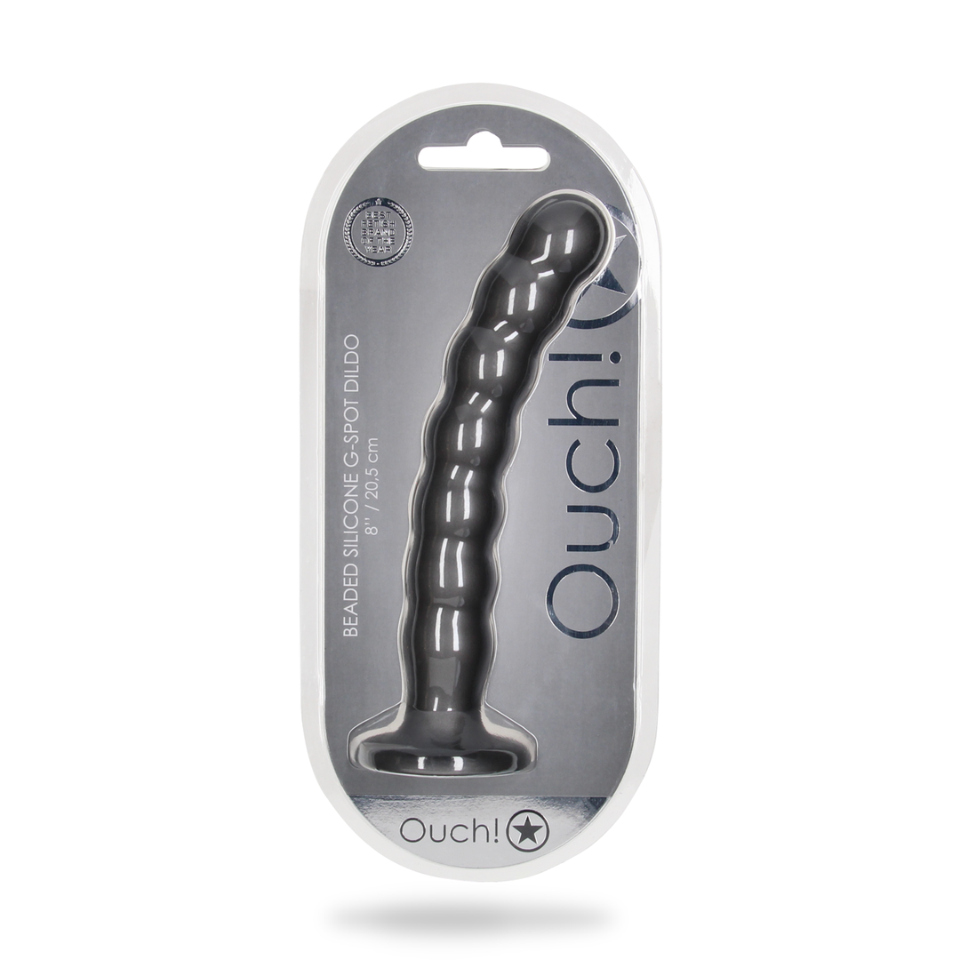 Dildo G-Punkt Silikon mit Perlen Gun Metal Modell 2