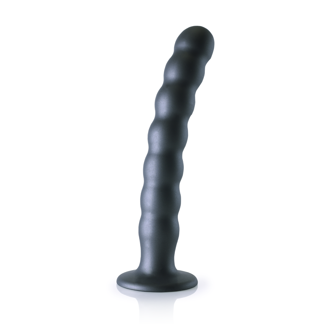 Dildo G-Punkt Silikon mit Perlen Gun Metal Modell 2