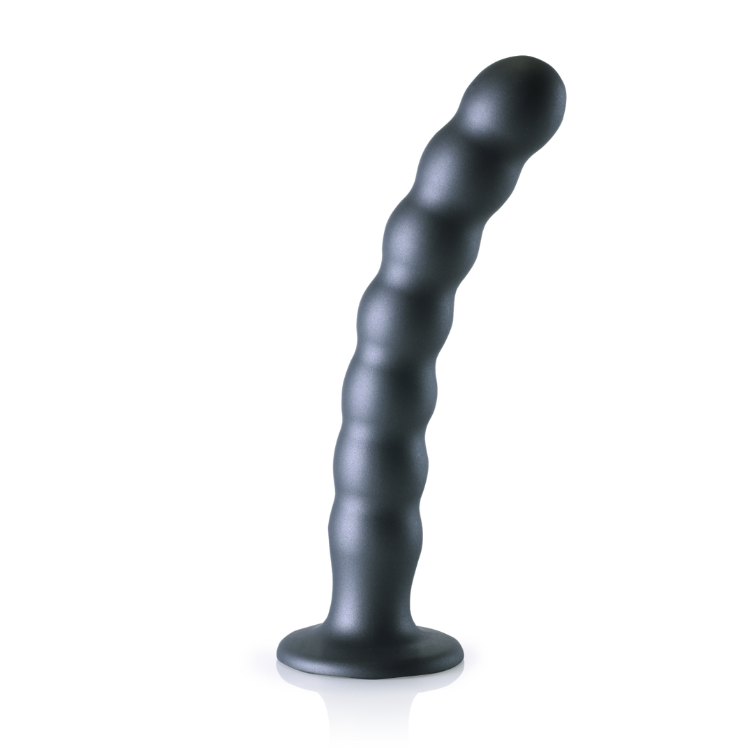Dildo G-Punkt Silikon mit Perlen Gun Metal Modell 2