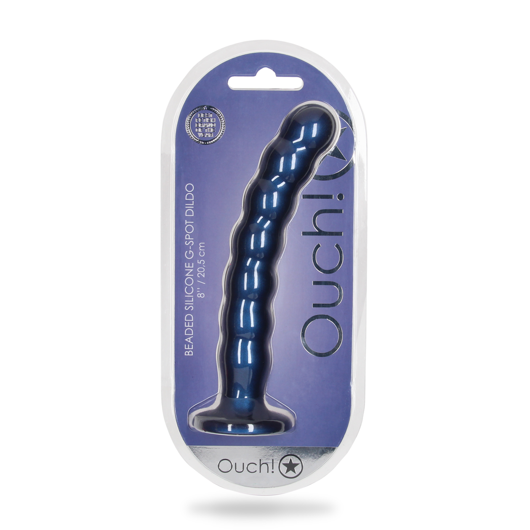 Dildo G-Punkt Silikon mit Perlen Gun Metal Modell 2