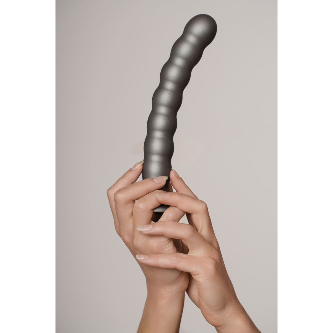 Dildo G-Punkt Silikon mit Perlen Gun Metal Modell 2