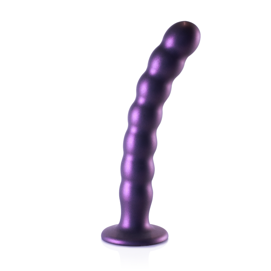 Dildo G-Punkt Silikon mit Perlen Gun Metal Modell 2