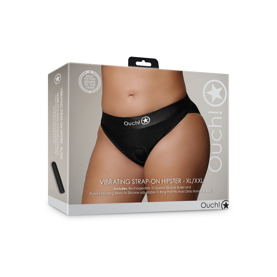 Strap-on-Hipster mit Vibration Schwarz