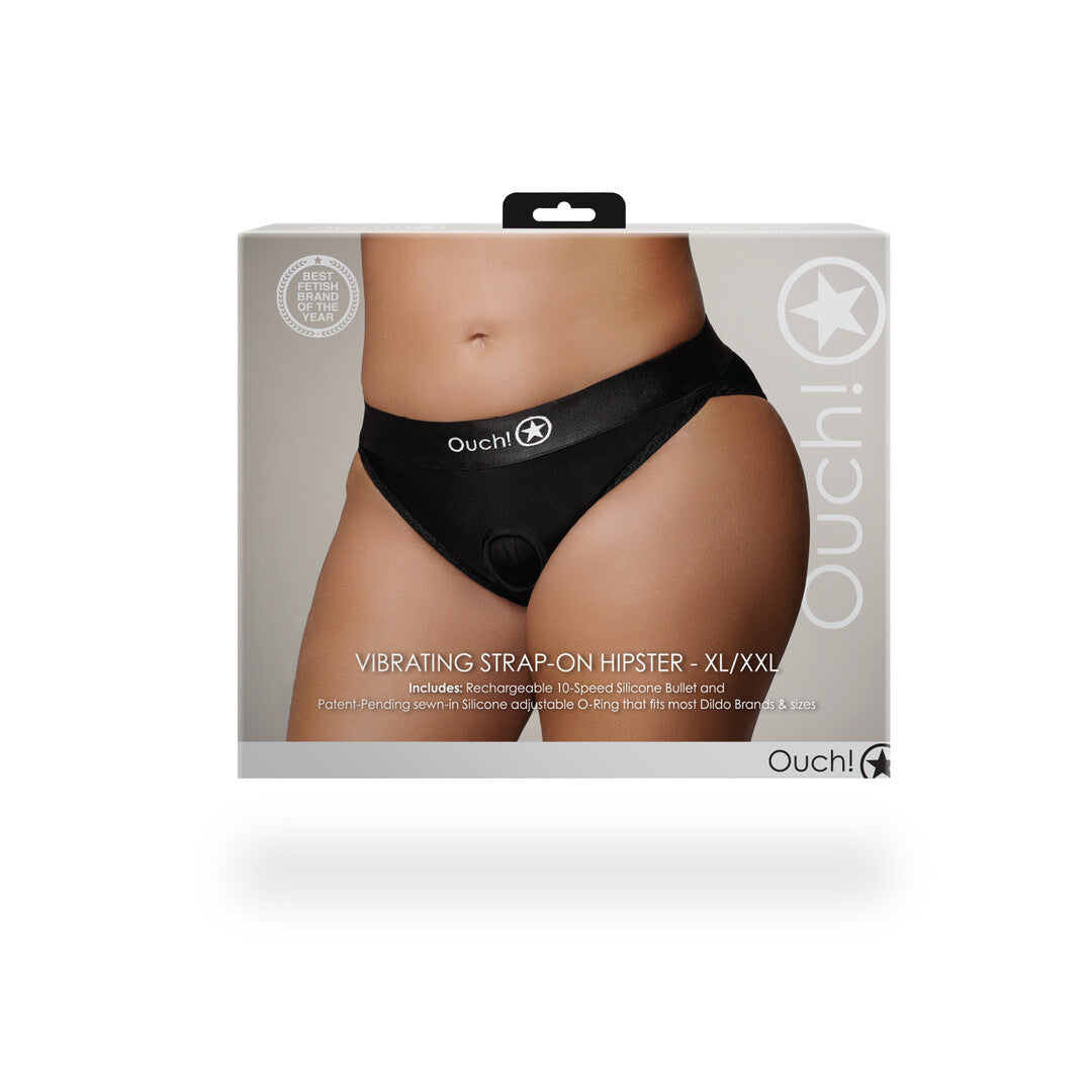 Strap-on-Hipster mit Vibration Schwarz