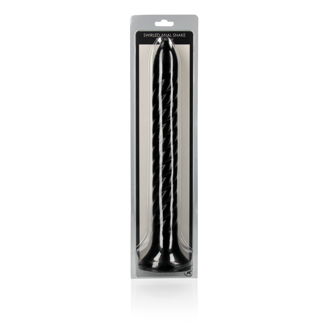 Dildo Anal Snake gedreht Schwarz 30 x Ø 3,6 cm