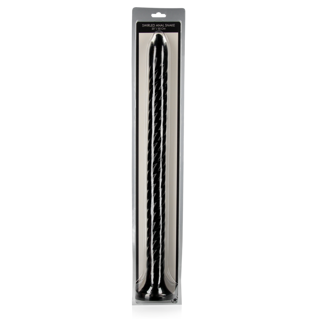 Dildo Anal Snake gedreht Schwarz 50 x Ø 3,6 cm