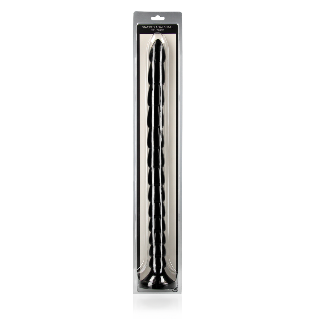 Dildo Anal Snake gestapelt Schwarz 50 x Ø 3,5 cm