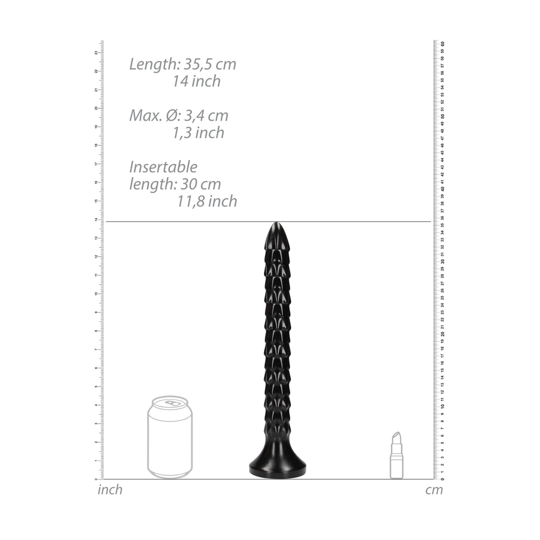 Dildo Anal Snake geschuppt Schwarz 30 x Ø 3,4 cm