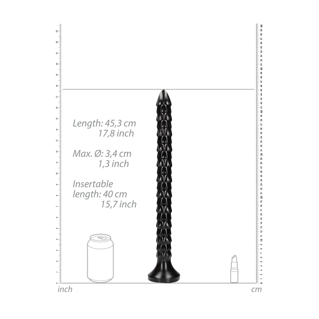 Dildo Anal Snake geschuppt Schwarz 40 x Ø 3,4 cm