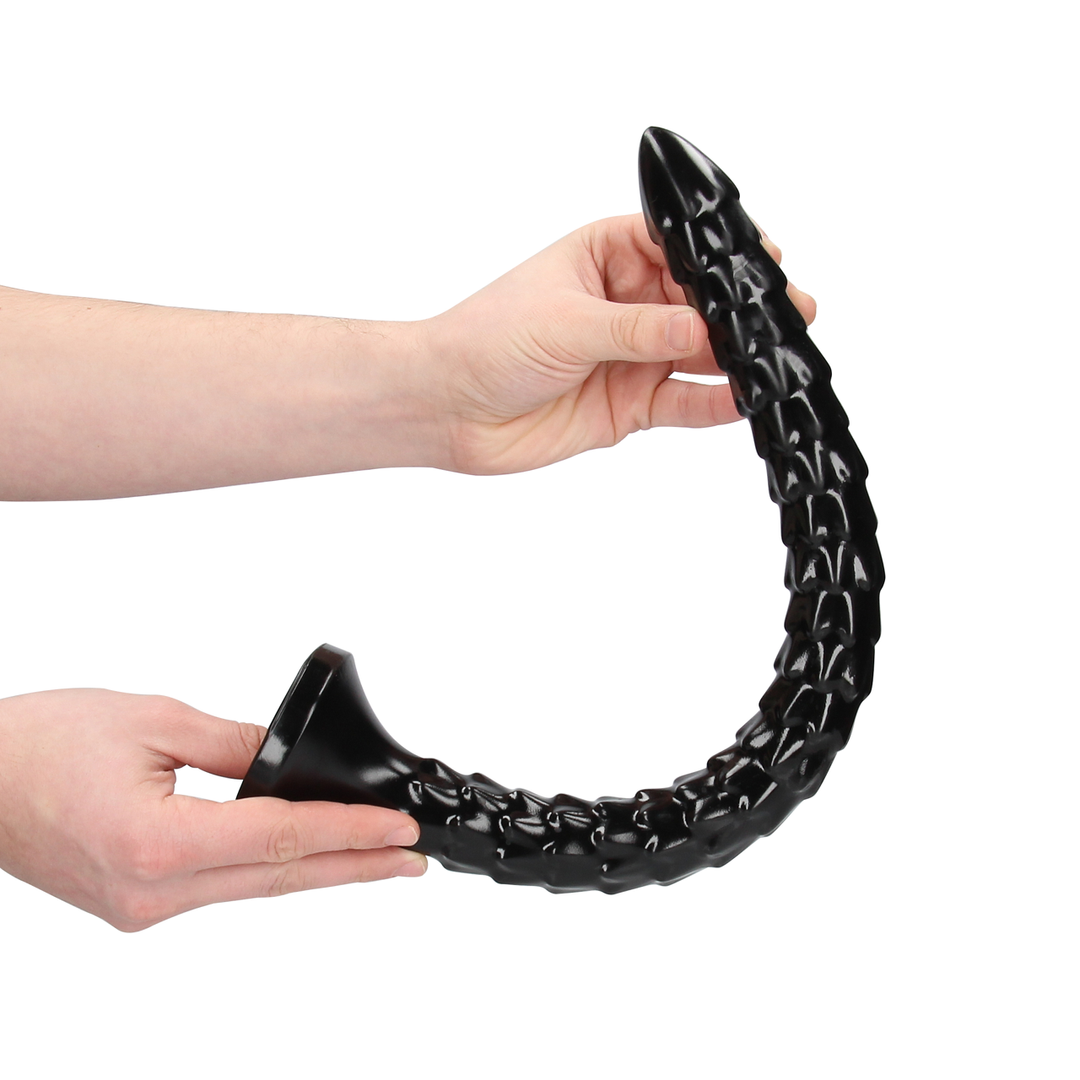 Dildo Anal Snake geschuppt Schwarz 40 x Ø 3,4 cm