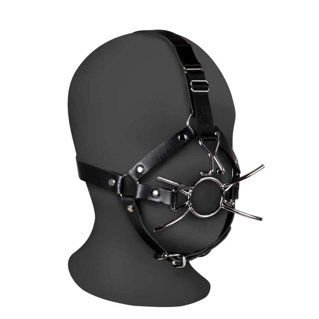 Kopfharness mit Spider-Gag und Nasenhaken Schwarz 70 x Ø 4,4 cm