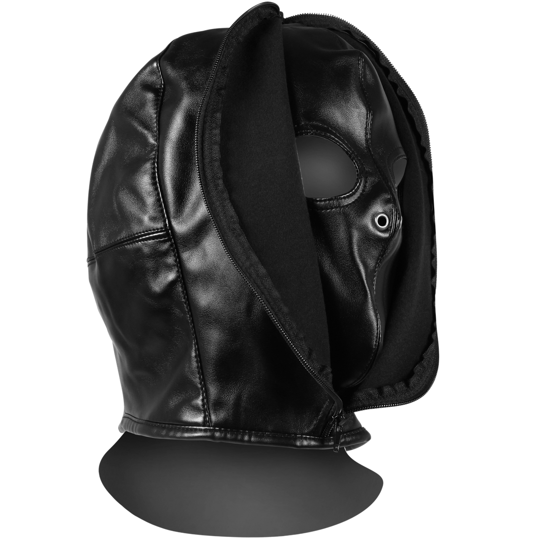 Bondage-Maske mit Reißverschluss Schwarz 32,5 cm