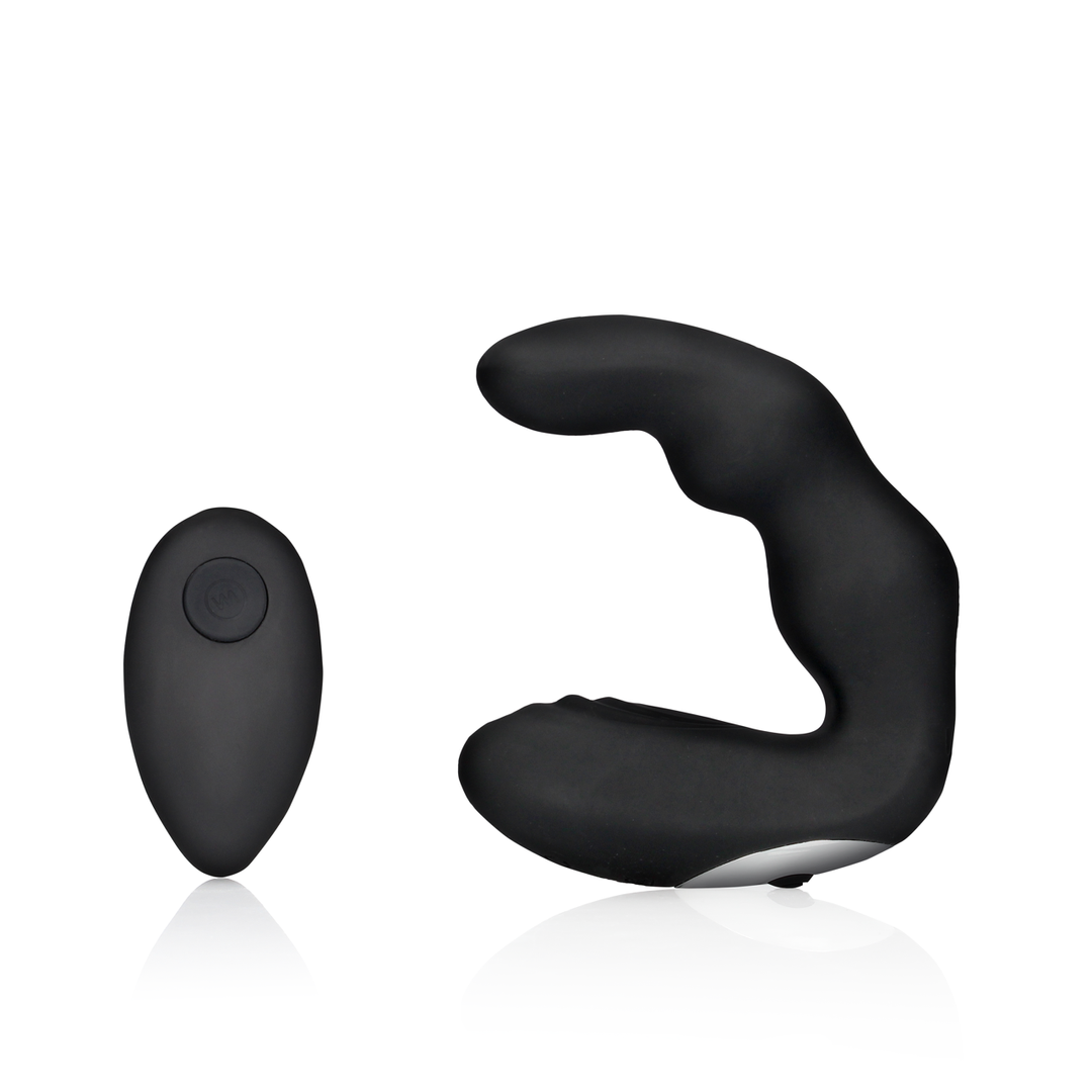 Prostata-Vibrator gebogen mit Fernbedienung Schwarz