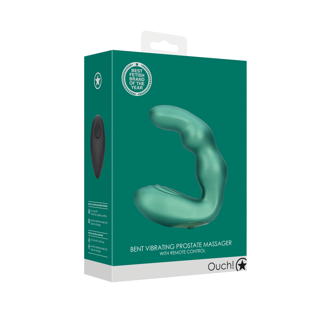 Prostata-Vibrator gebogen mit Fernbedienung Schwarz