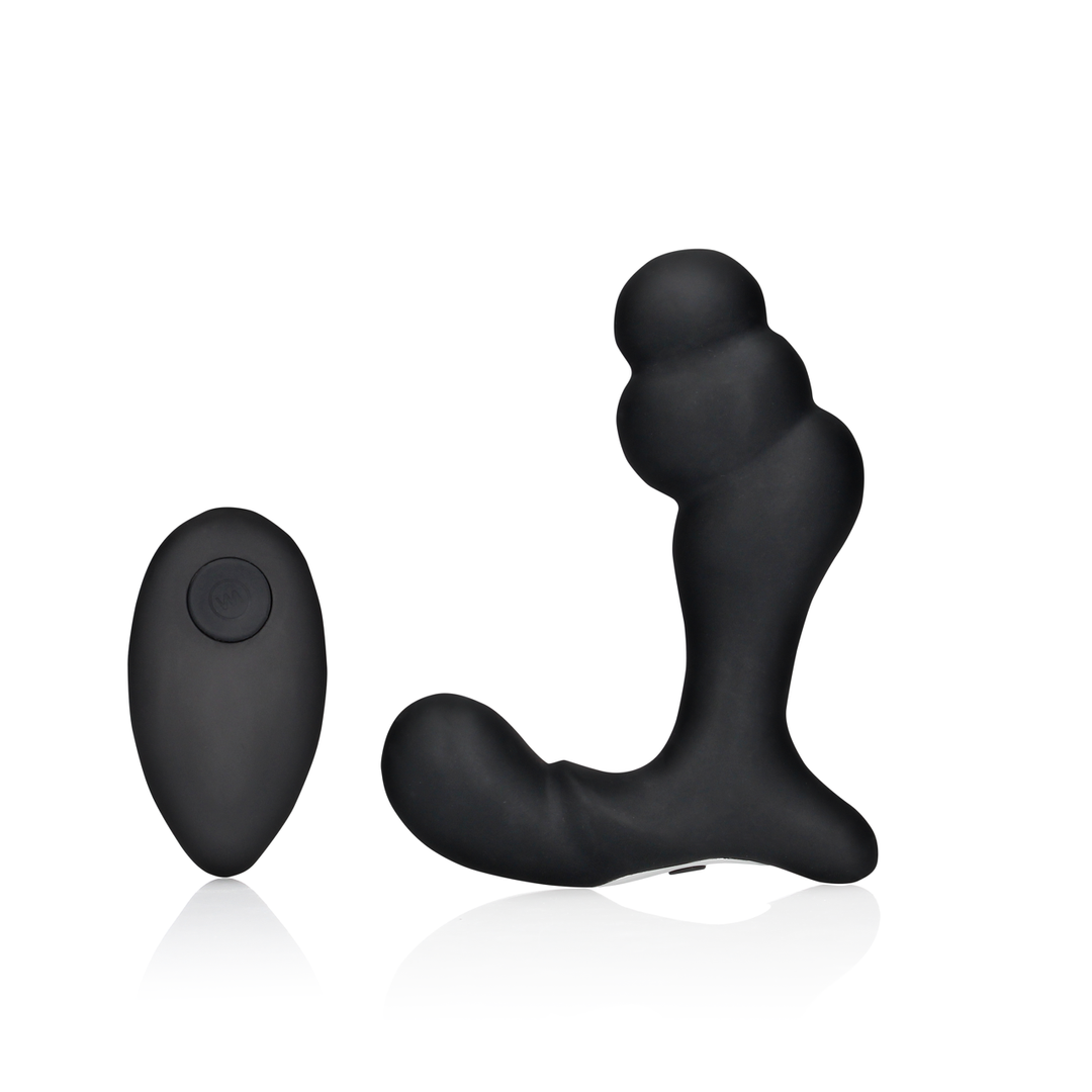 Prostata-Vibrator gestapelt mit Fernbedienung Schwarz