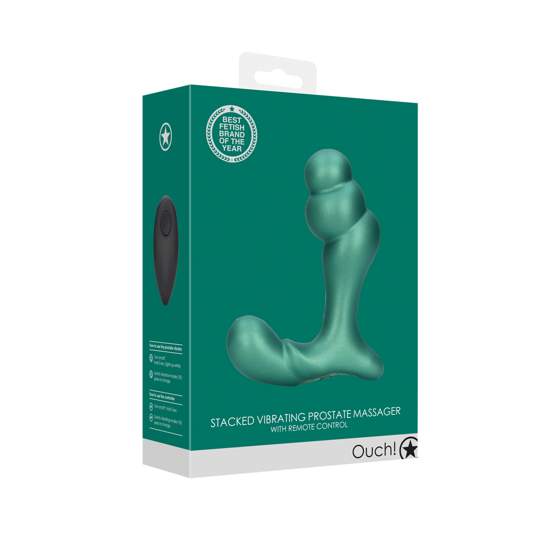 Prostata-Vibrator gestapelt mit Fernbedienung Schwarz