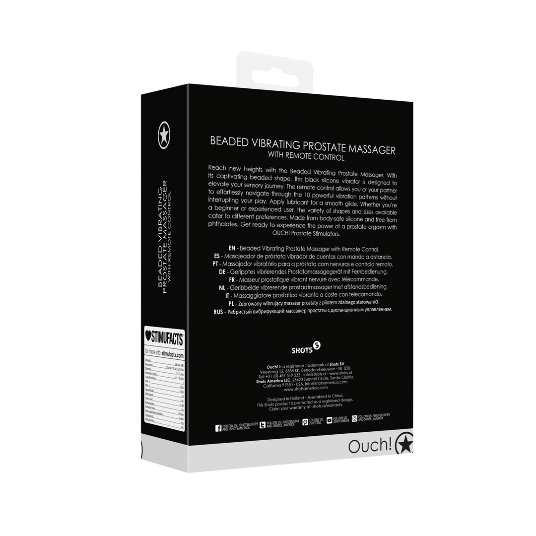 Prostata-Vibrator mit Perlen und Fernbedienung Schwarz