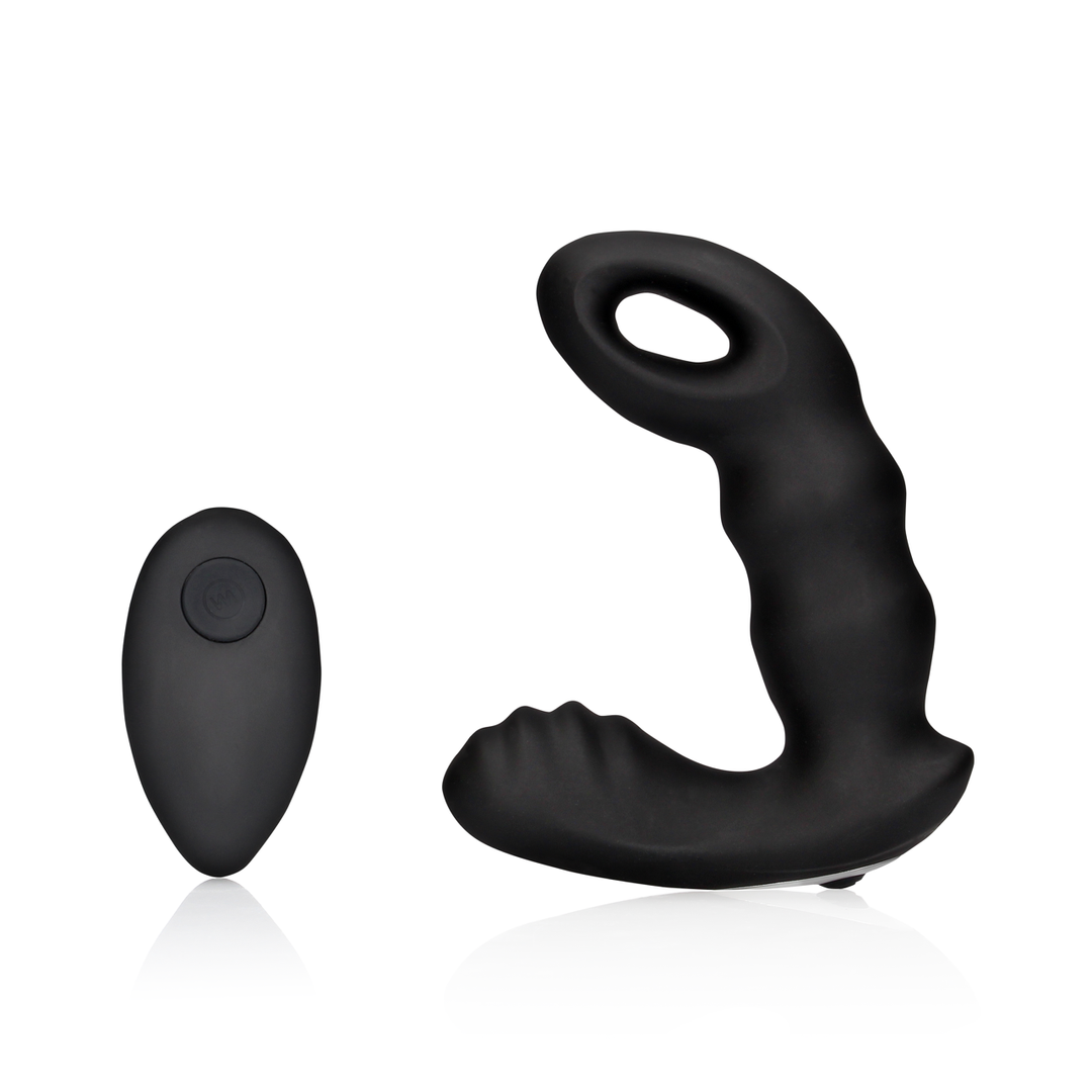 Prostata-Vibrator mit Perlen und Fernbedienung Schwarz